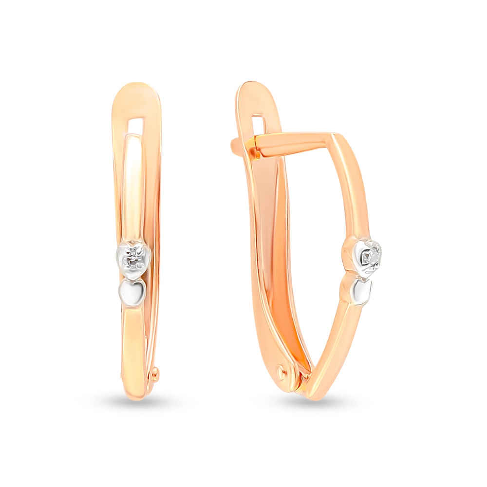 

Серьги из красного золота с бриллиантом 585Gold 102007319, 102007319
