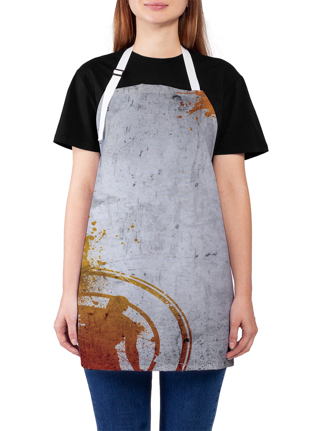 

Фартук женский JoyArty для готовки "Фантомный баскетбол", универсальный размер, Белый
