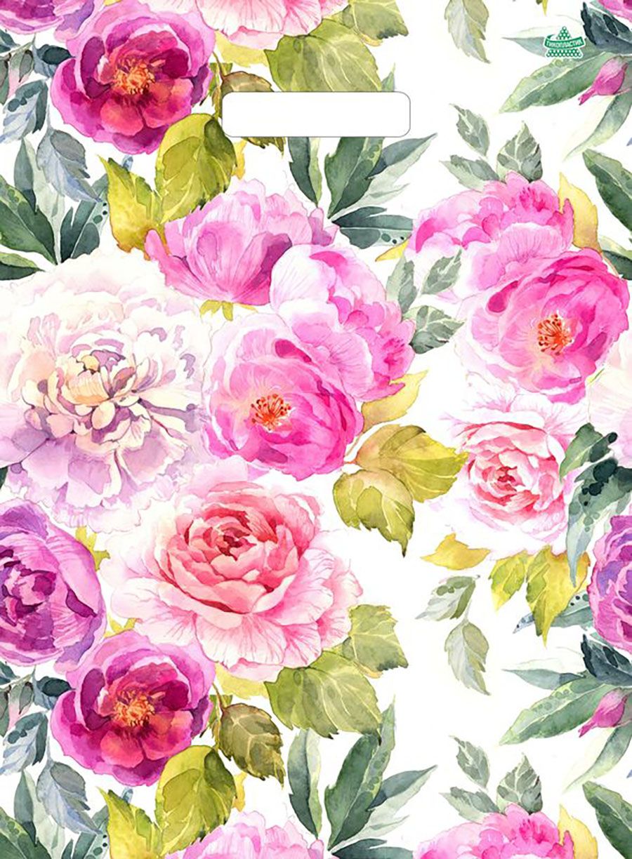 

Подарочный пакет Marsel Home Акварельные пионы, 30х40 см, 10 шт, Акварельные пионы