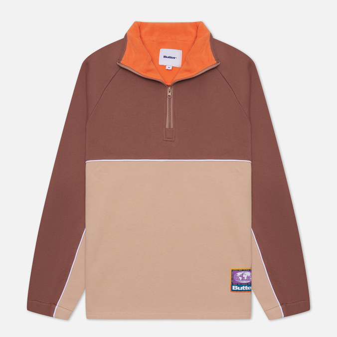 Мужская толстовка Butter Goods Forte 1/4 Zip коричневый, Размер XXL