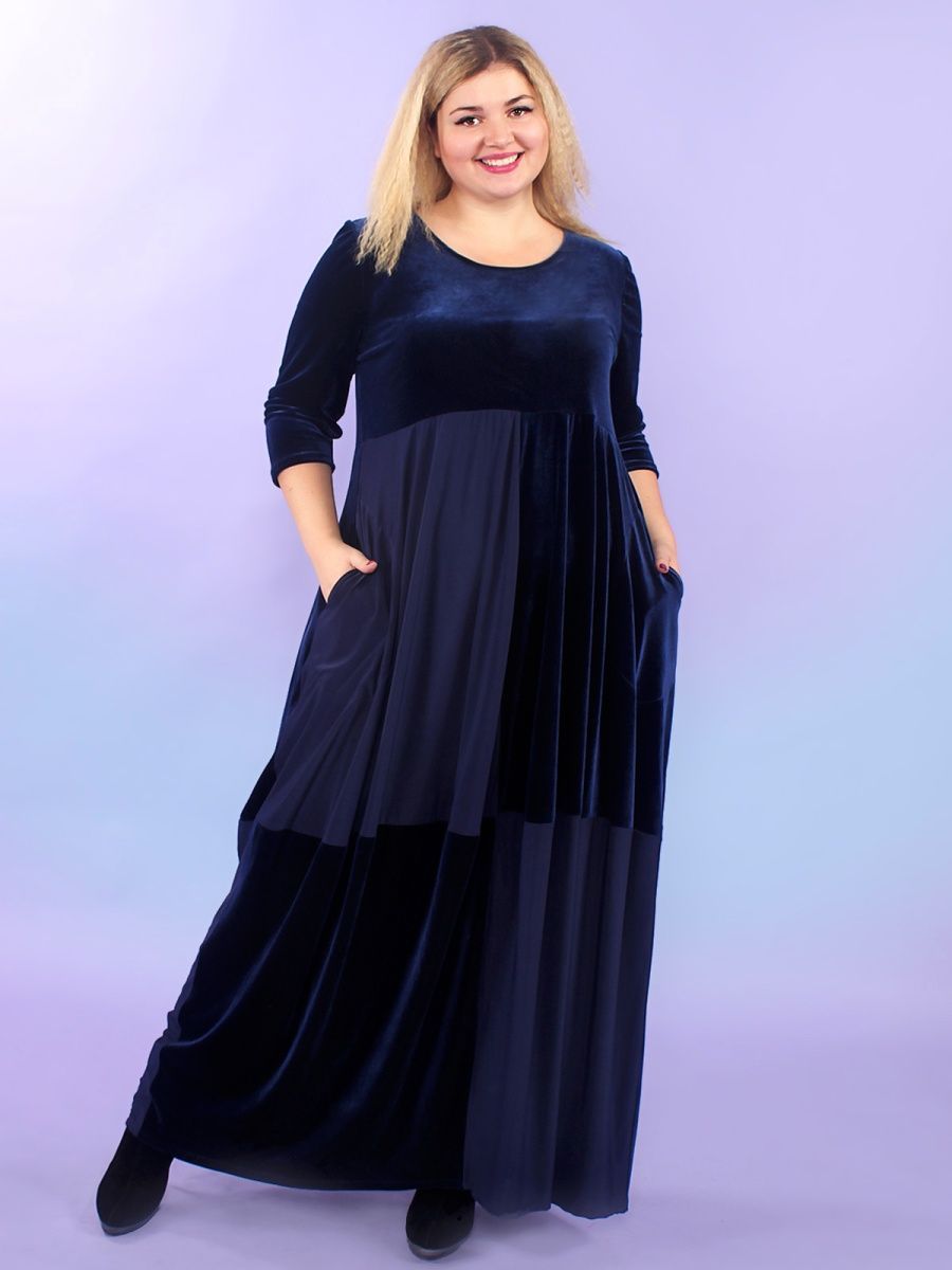 Платье женское Magesty 3358 синее 72-74 RU
