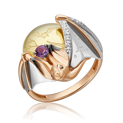 

Кольцо из золота с топазом/аметистом р.17 PLATINA jewelry 01-5552-00-225-1140, 01-5552-00-225-1140