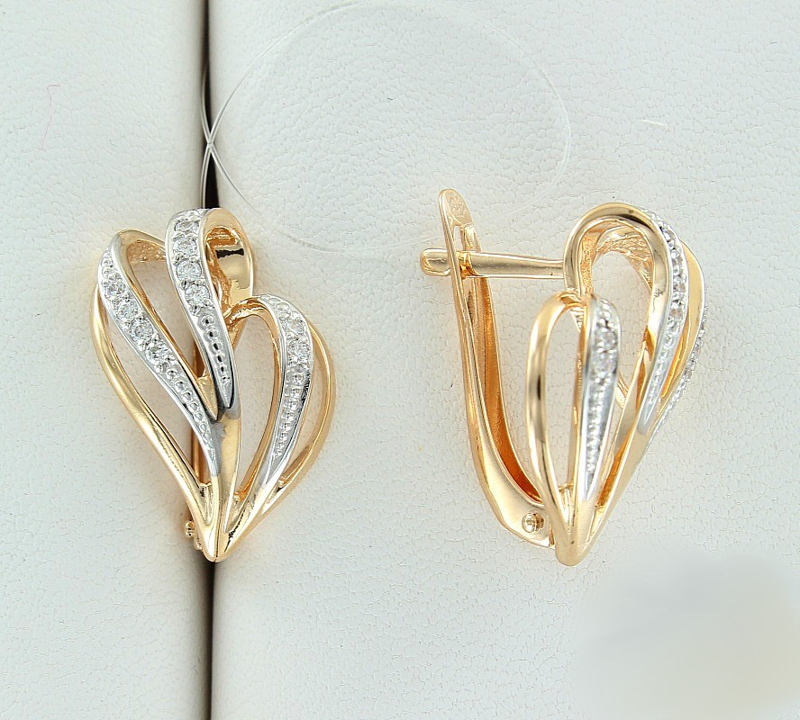 

Серьги из красного золота Golden Eagle кл867а, фианит, кл867а