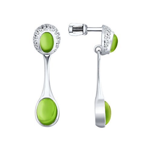 

Серьги из серебра Golden Eagle 92020767, хризолит, 92020767