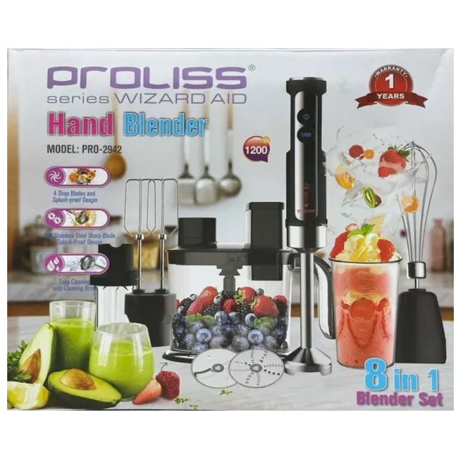 

Погружной блендер PROLISS Pro-2942 черный, серебристый, Pro-2942