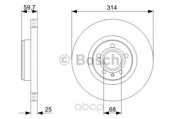 

Тормозной диск BOSCH 0986479301 передний