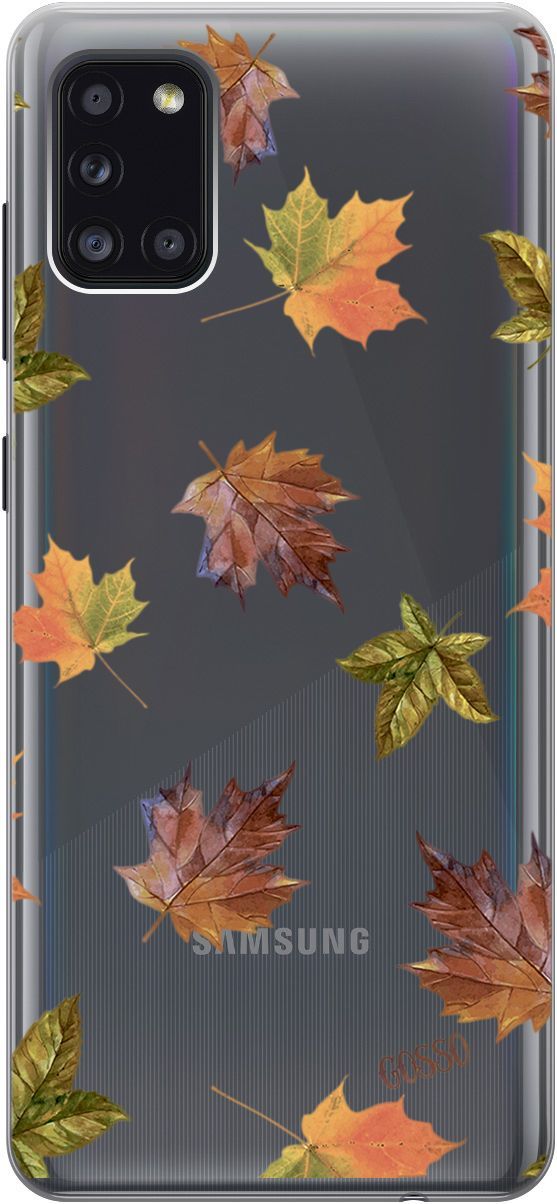 

Силиконовый чехол на Samsung Galaxy A31 "Maple" прозрачный, Прозрачный;оранжевый, 1761