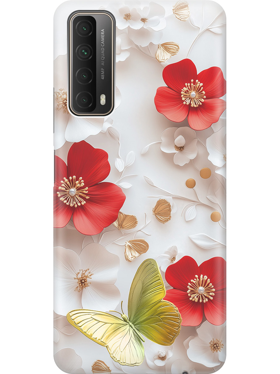 

Силиконовый чехол на Huawei P Smart (2021) с принтом "Золотая бабочка" прозрачный, Прозрачный;белый;золотистый;красный, 723603023
