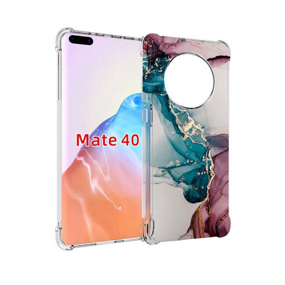 

Чехол MyPads Tocco для Huawei Mate 40 фиолетовый синий краски, Прозрачный, Tocco