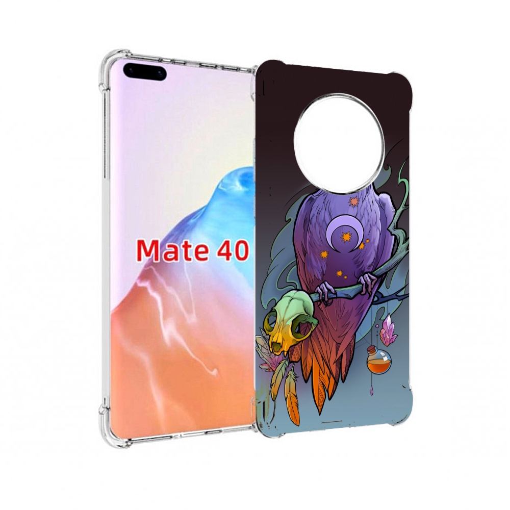 

Чехол MyPads Tocco для Huawei Mate 40 фиолетовый ворон на ветке, Прозрачный, Tocco