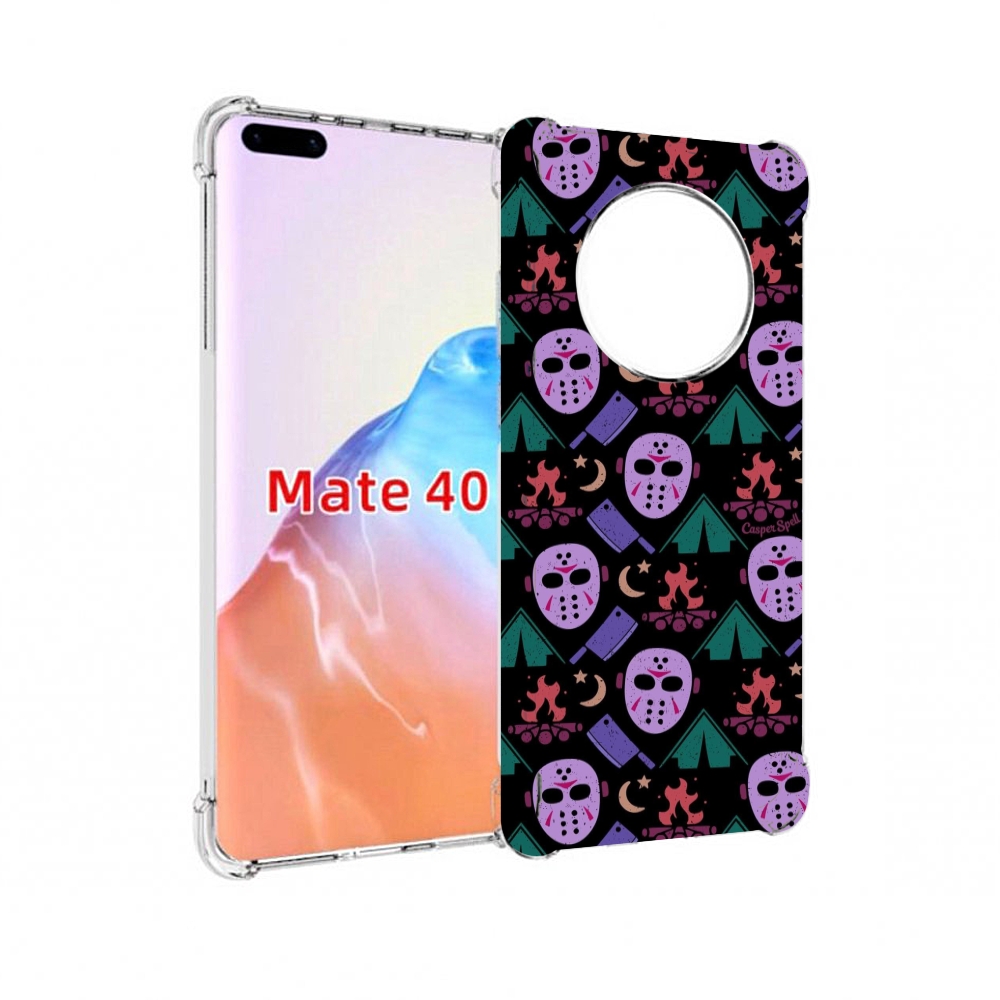

Чехол MyPads Tocco для Huawei Mate 40 фиолетовые маски, Прозрачный, Tocco