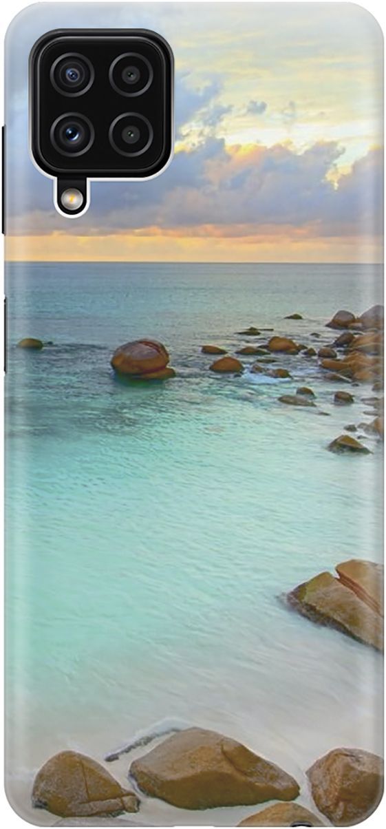 

Чехол на Samsung Galaxy A22 "Каменистый пляж", Белый;коричневый, 2293