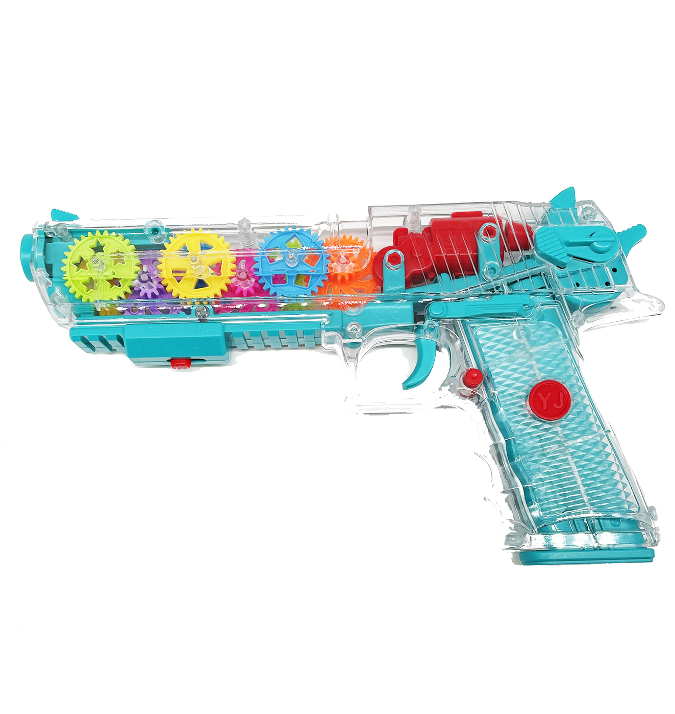 Купить Gear light gun/голубой, Пистолет прозрачный GoodStore24 музыкальный бластер с движущимися шестерёнками PIS,