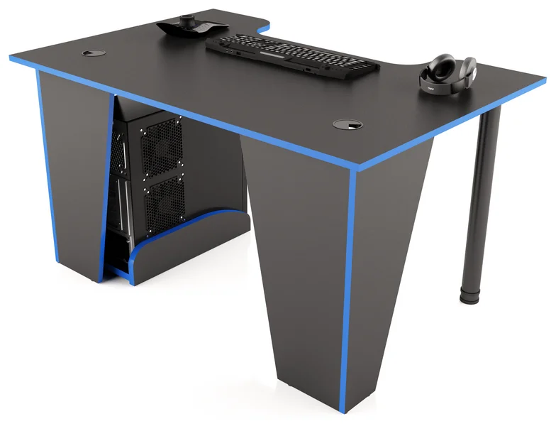 Геймерский стол XGamer Basic XG14/BB (черный\синяя кромка)