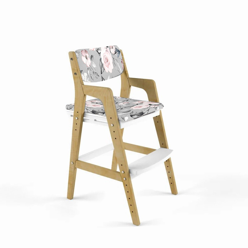 Детский растущий стул Вуди с чехлом цвет: Комбо-Белый/Розы PVD0124 корзина для белья с крышкой с бежевым чехлом белый