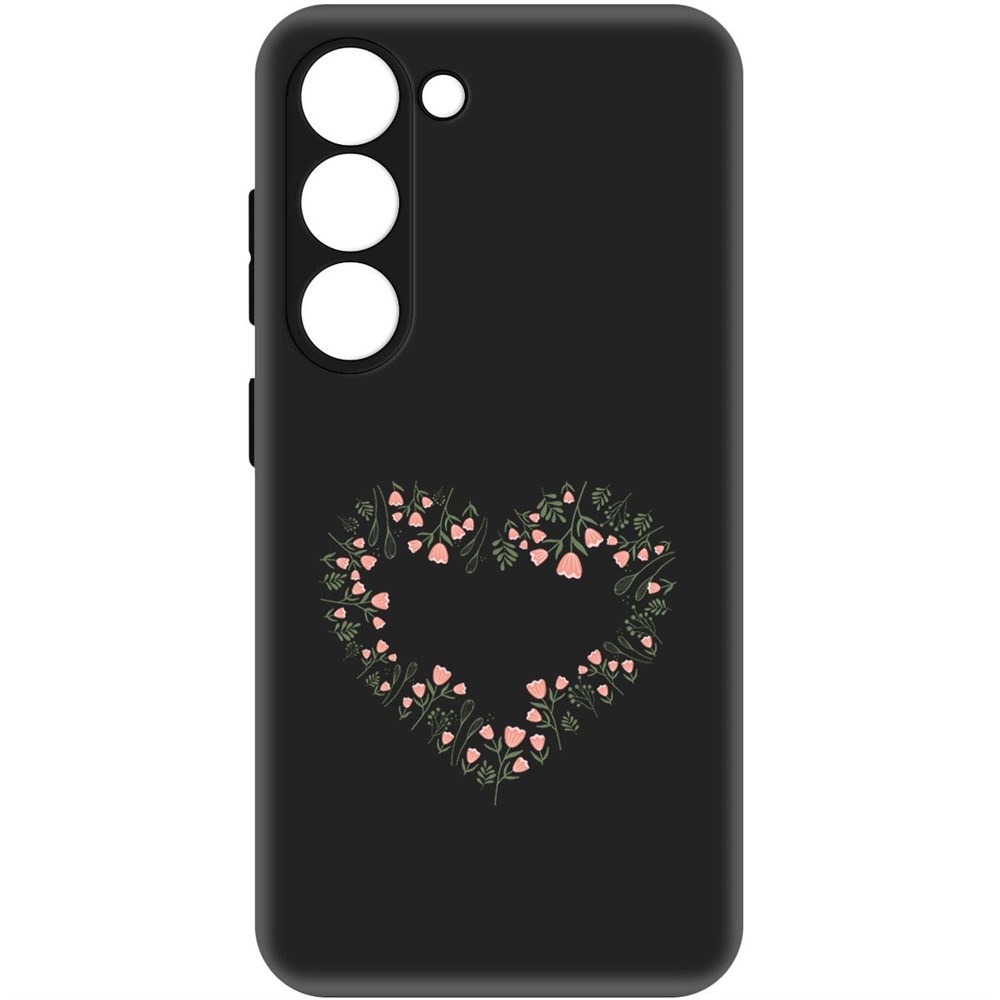 

Чехол-накладка Софт Цветочное сердце для Samsung Galaxy S23, Черный
