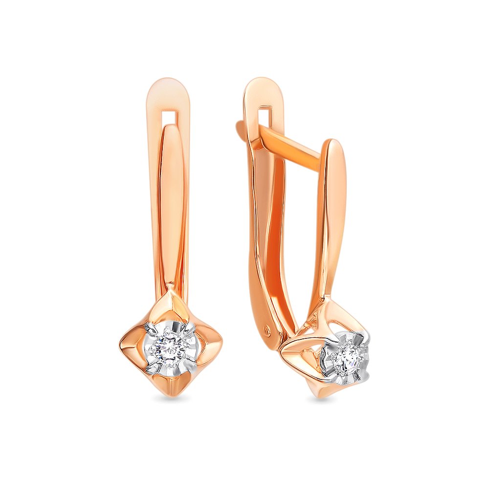 

Серьги из красного золота с бриллиантом 585Gold 102006524, 102006524