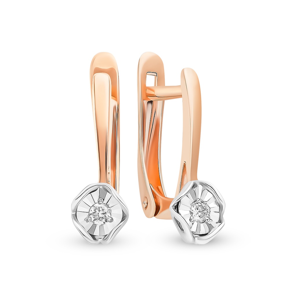

Серьги из красного золота с бриллиантом 585Gold 102007312, 102007312