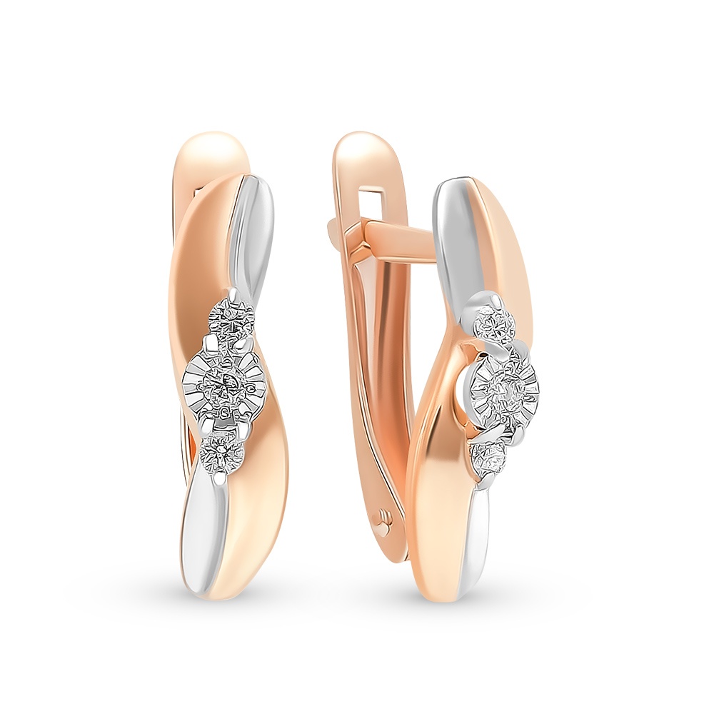 

Серьги из красного золота 585Gold 102007311, бриллиант, 102007311
