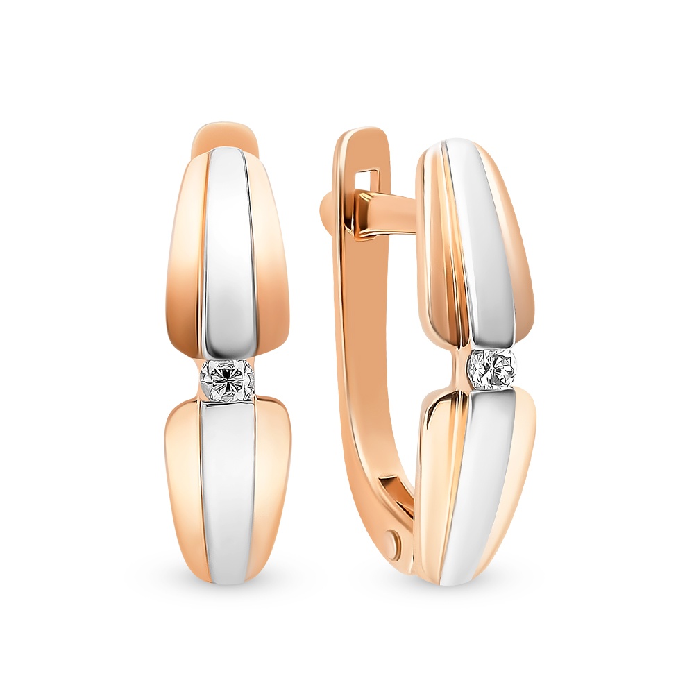 

Серьги из красного золота с бриллиантом 585Gold 102007164, 102007164