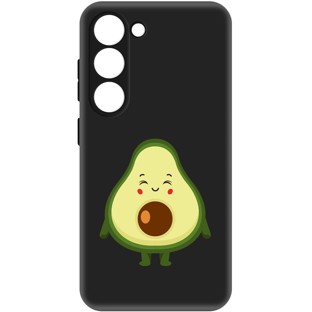 

Чехол-накладка Софт Авокадо Милый для Samsung Galaxy S23, Черный