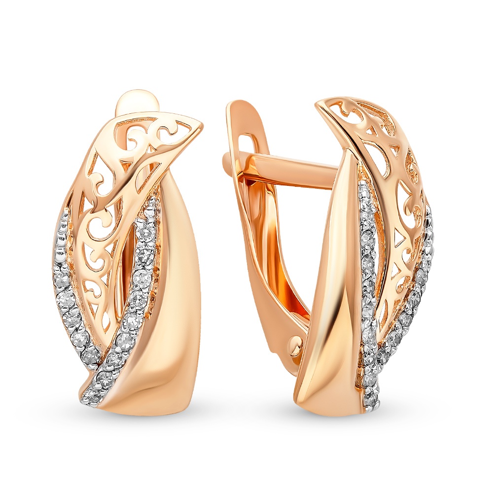 

Серьги из красного золота 585Gold 102006952, бриллиант, 102006952