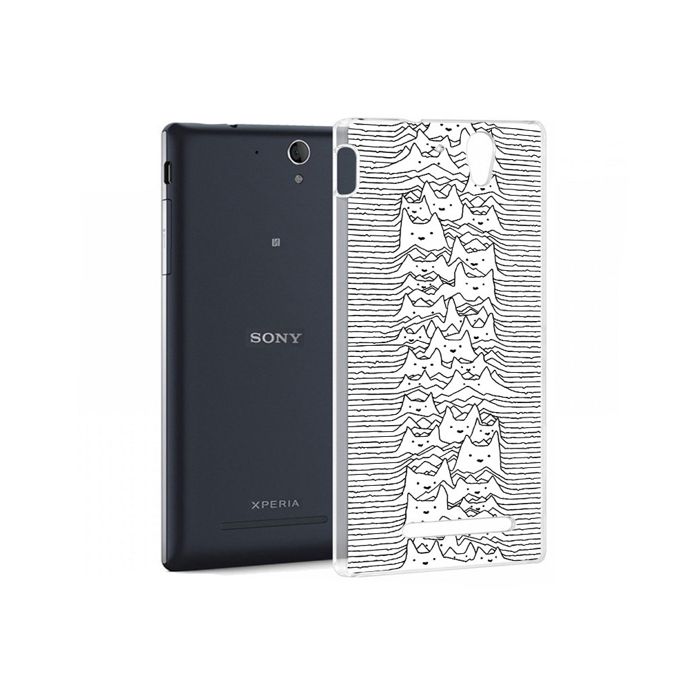 

Чехол MyPads Tocco для Sony Xperia C3 черно белые коты 3D (PT18760.251.682), Прозрачный, Tocco