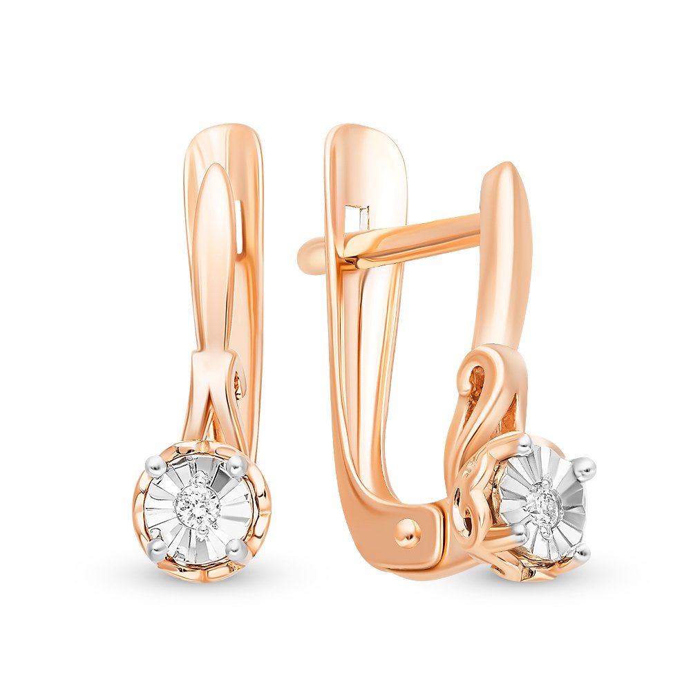 

Серьги из красного золота 585Gold 102006928, бриллиант, 102006928