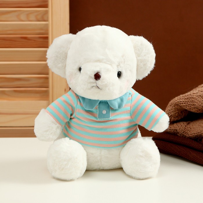 Мягкая игрушка Белый медведь в голубой кофте 26 см белый фигурка декоративная полиэстер медведь 11х21х15 см syxrc 252107