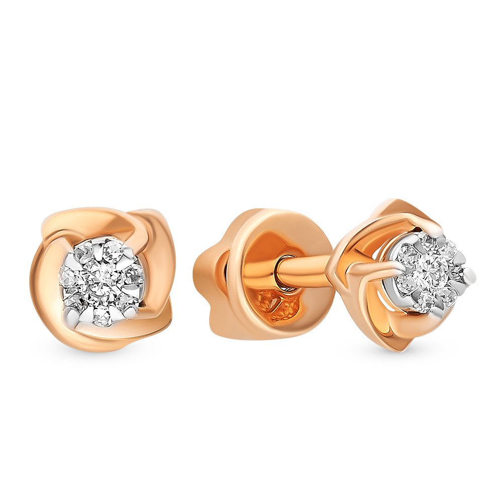 

Серьги из красного золота с бриллиантом 585Gold 102006931, 102006931