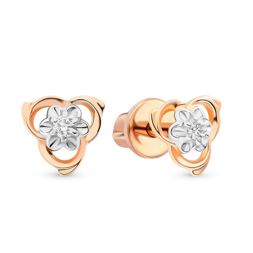 

Серьги из красного золота с бриллиантом 585Gold 102006855, 102006855