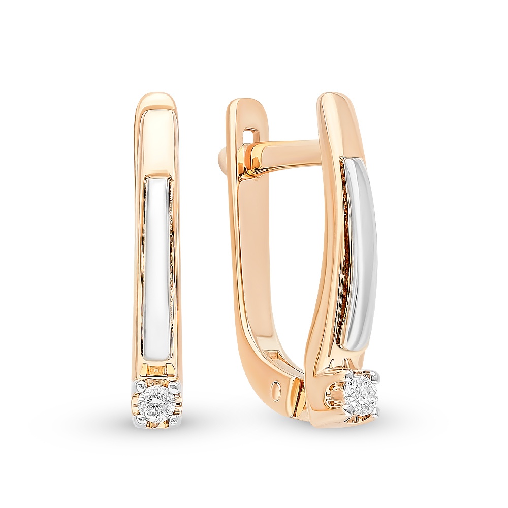 

Серьги из красного золота 585Gold 102006901, бриллиант, 102006901