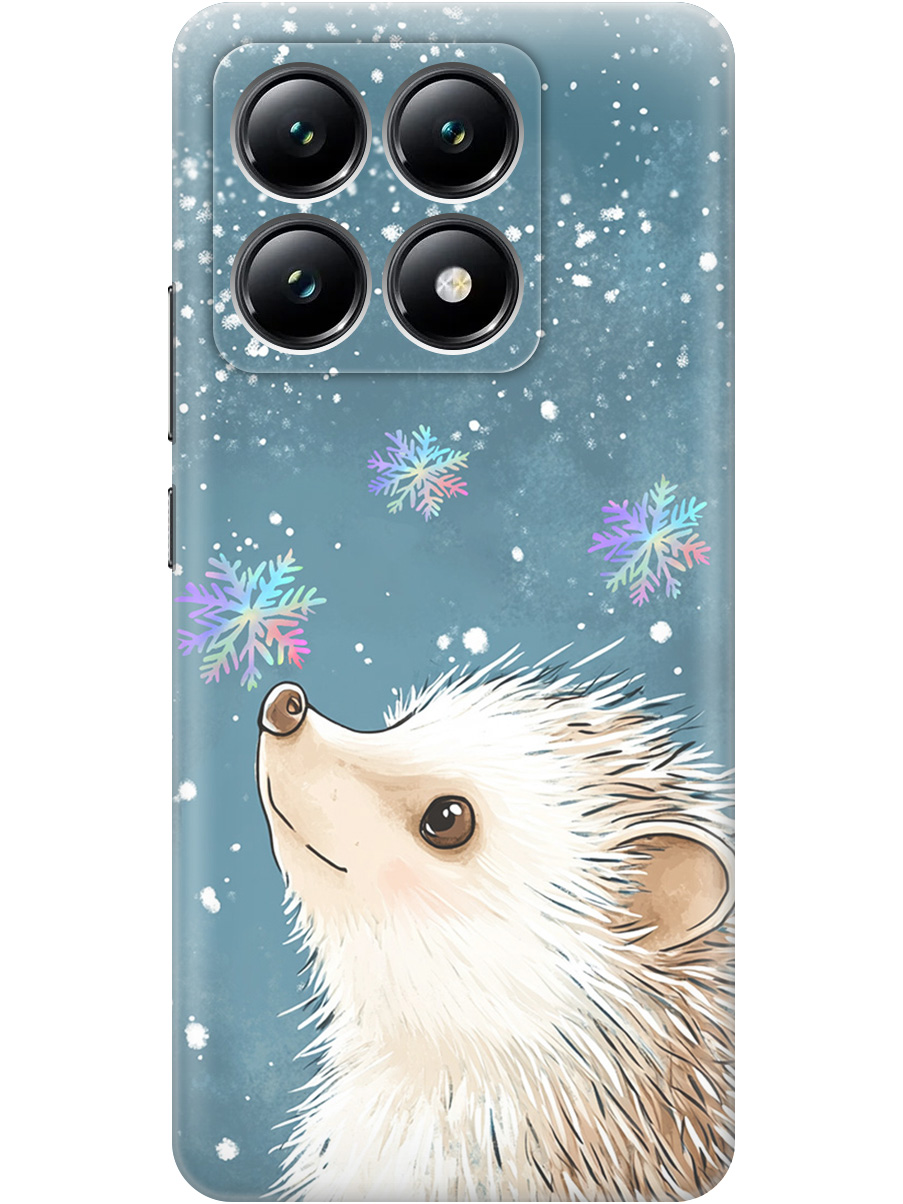 

Силиконовый чехол на Xiaomi 14T с принтом "Ежик и снежинки", Прозрачный;белый;серый;синий, 785978412
