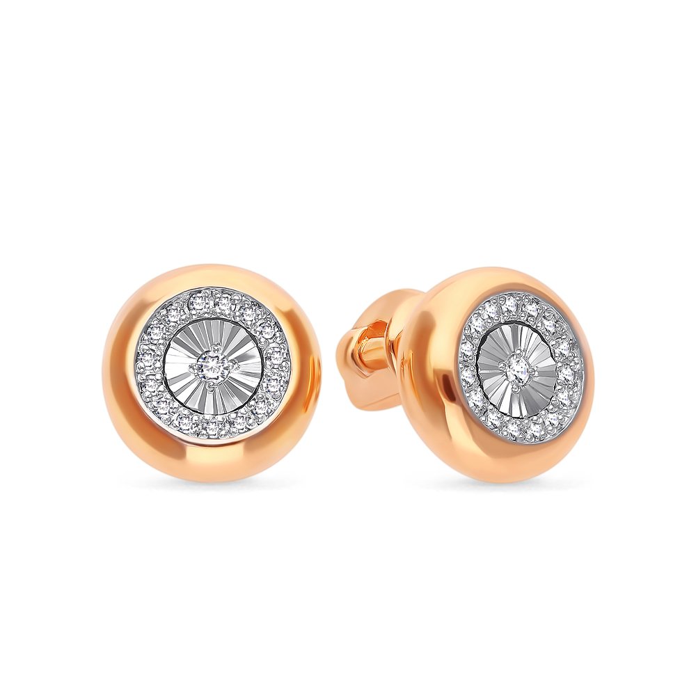 

Серьги из красного золота с бриллиантом 585Gold 102006747, 102006747