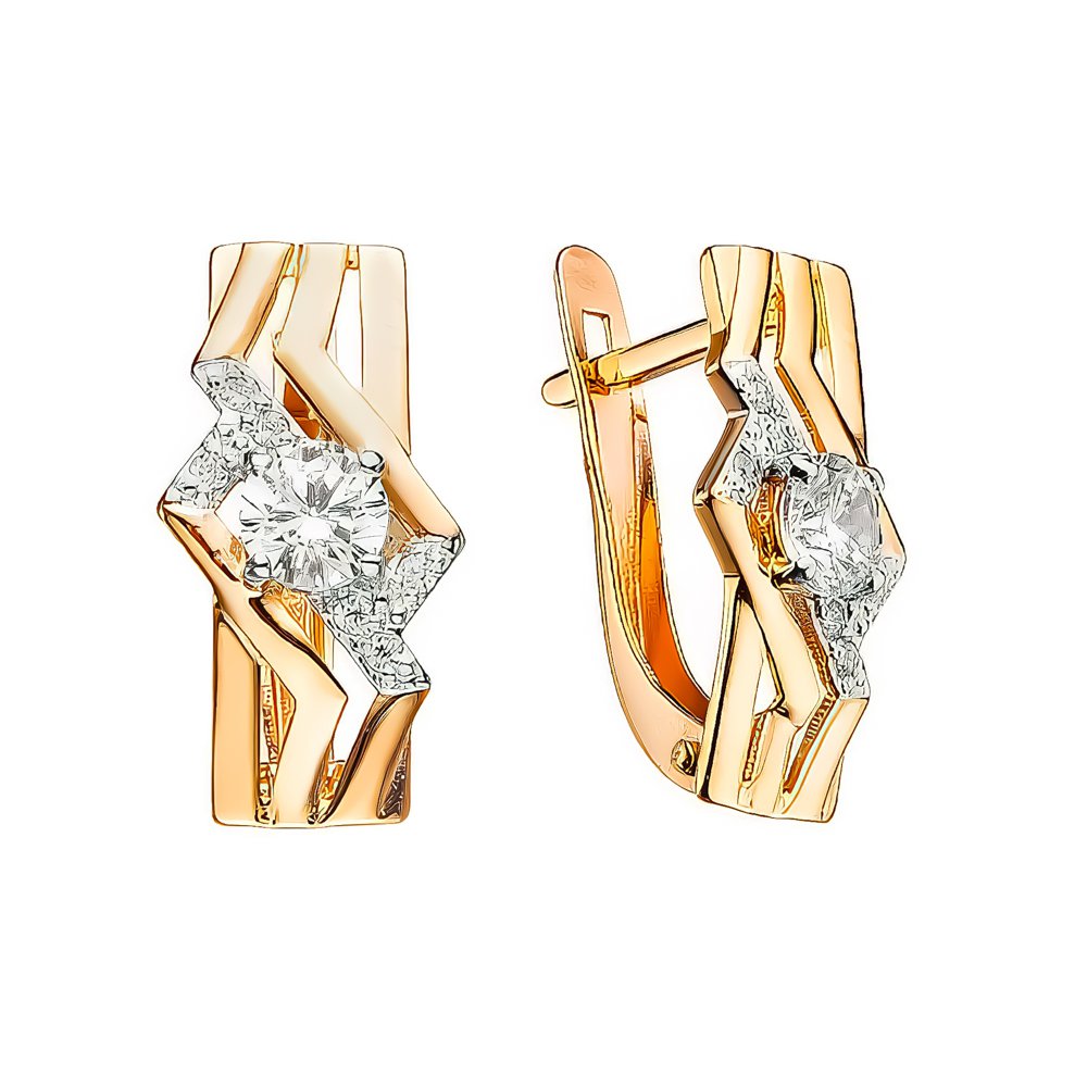 

Серьги из красного золота с бриллиантом 585Gold 102006749, 102006749