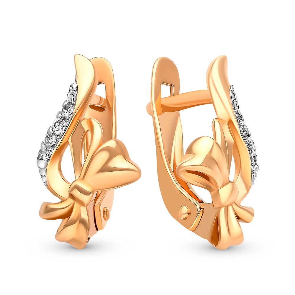 

Серьги из красного золота с бриллиантом 585Gold 102006693, 102006693