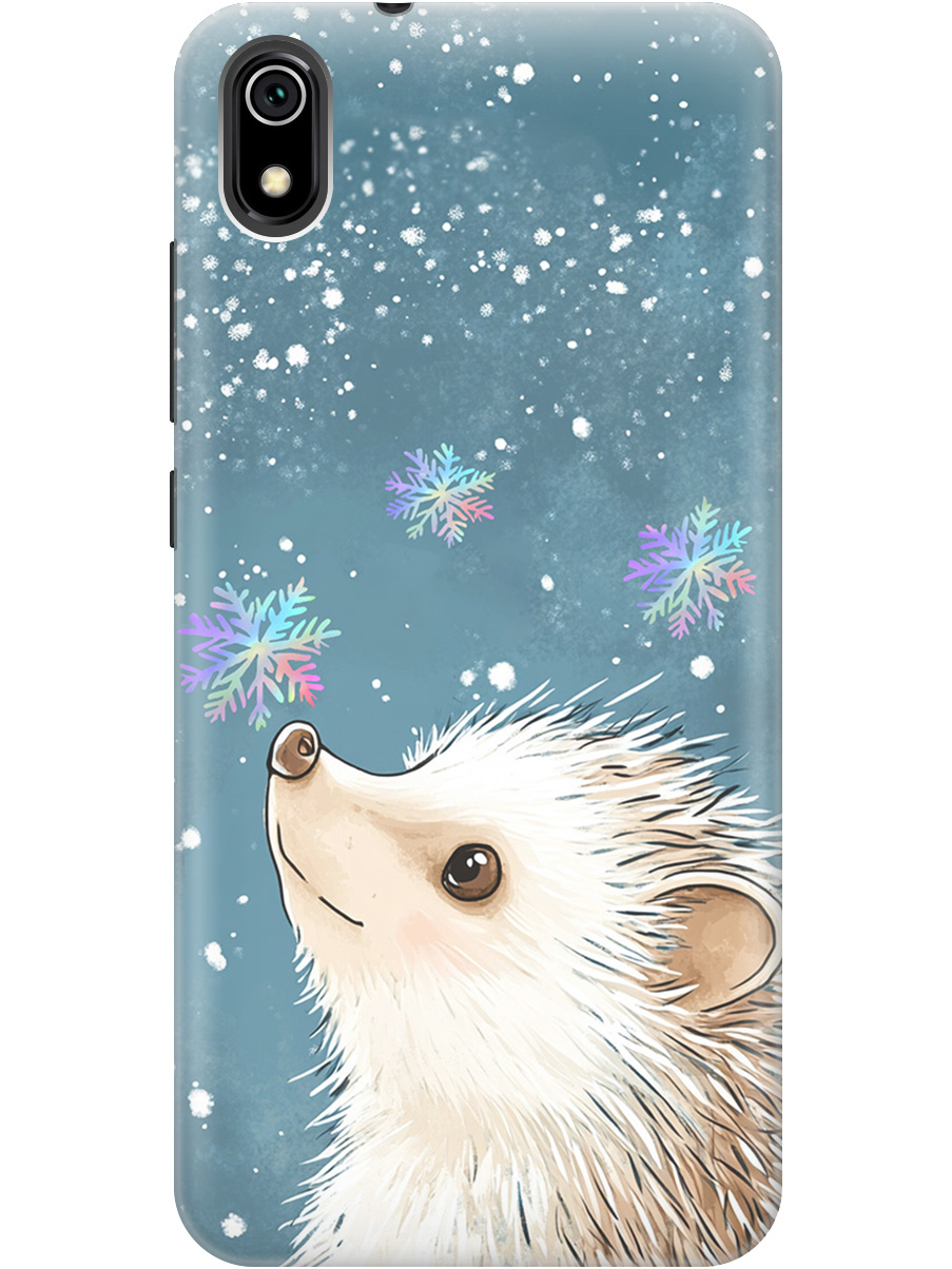 

Силиконовый чехол на Xiaomi Redmi 7A с принтом "Ежик и снежинки", Прозрачный;белый;серый;синий, 721424812