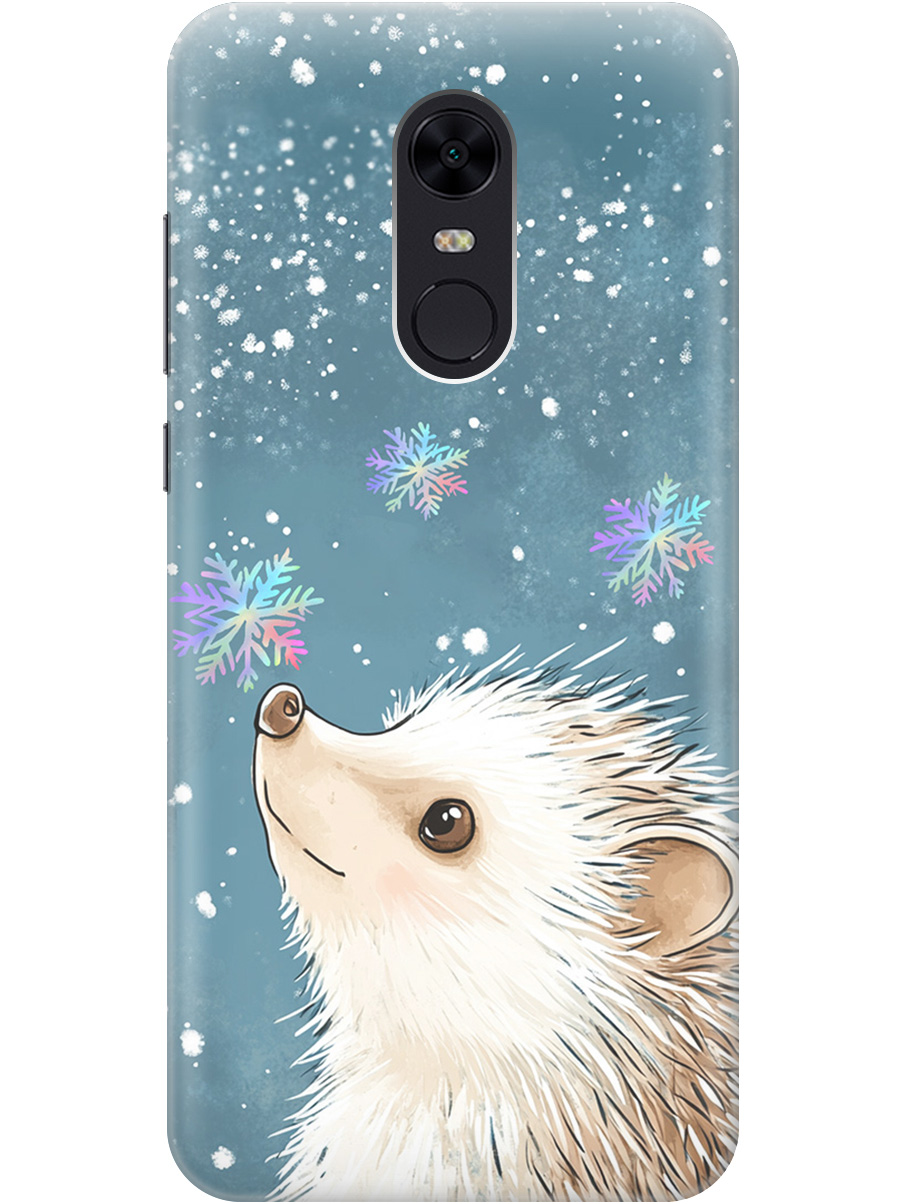 

Силиконовый чехол на Xiaomi Redmi 5 Plus с принтом "Ежик и снежинки", Прозрачный;белый;серый;синий, 717097512