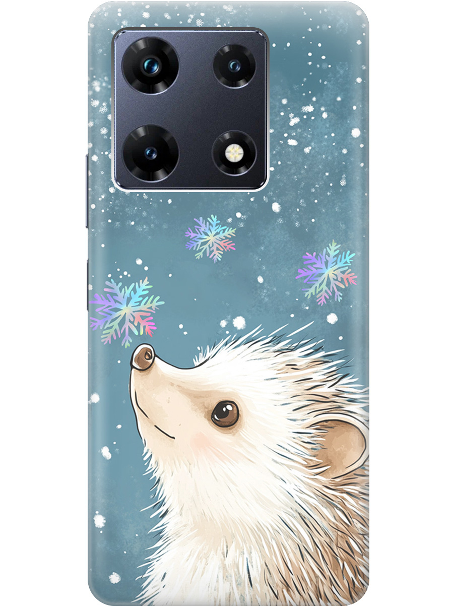

Силиконовый чехол на Infinix Note 30 Pro с принтом "Ежик и снежинки", Прозрачный;белый;серый;синий, 773942812