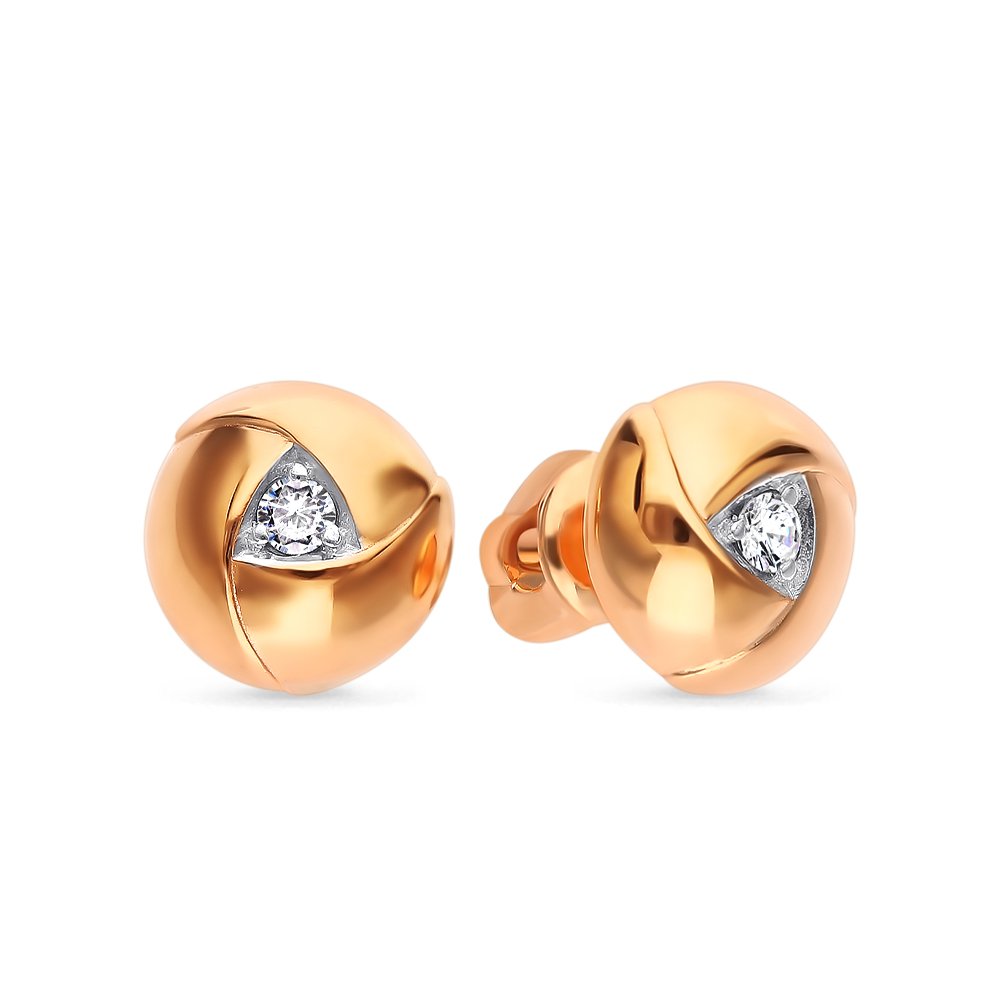 

Серьги из красного золота с бриллиантом 585Gold 102006708, 102006708