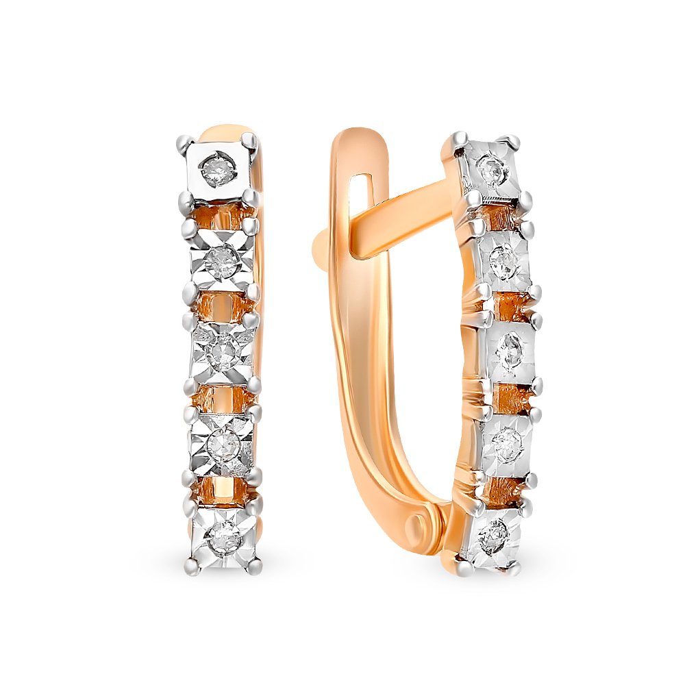 

Серьги из красного золота с бриллиантом 585Gold 102006657, 102006657