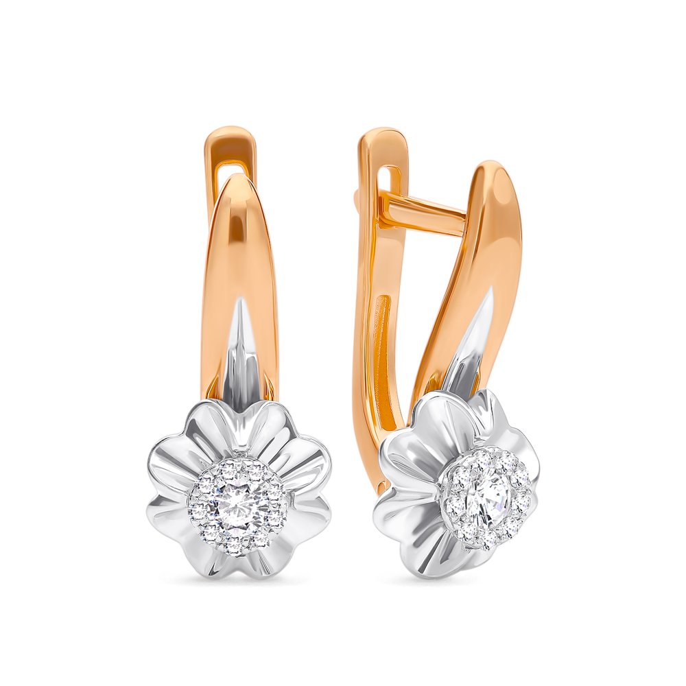 

Серьги из красного золота с бриллиантом 585Gold 102006677, 102006677