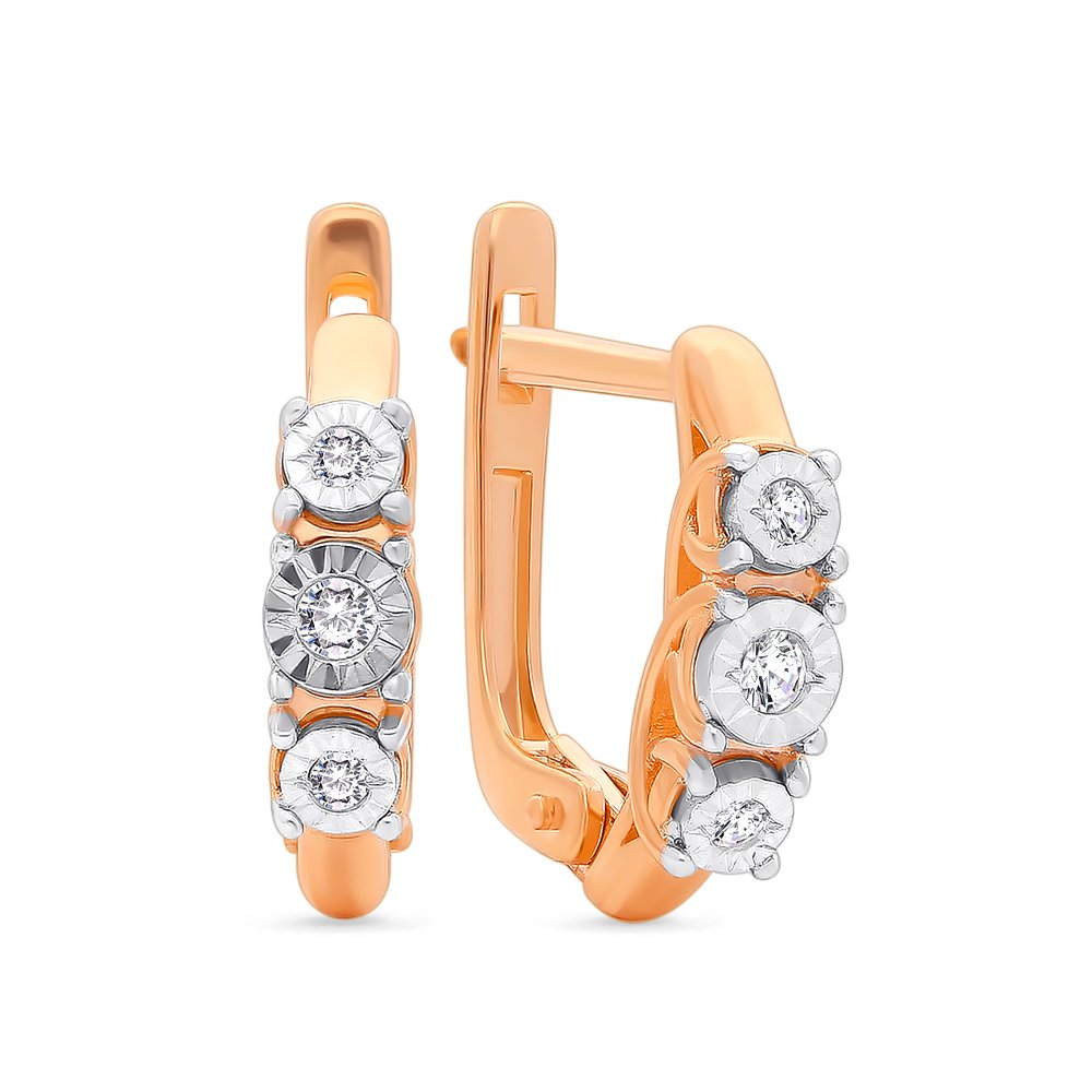

Серьги из красного золота с бриллиантом 585Gold 102006635, 102006635