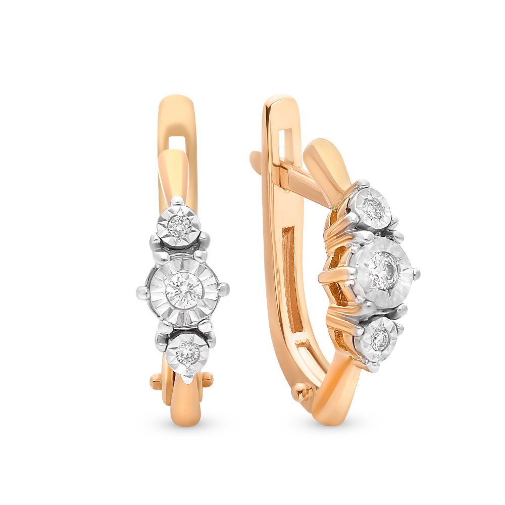 

Серьги из красного золота с бриллиантом 585Gold 102006640, 102006640