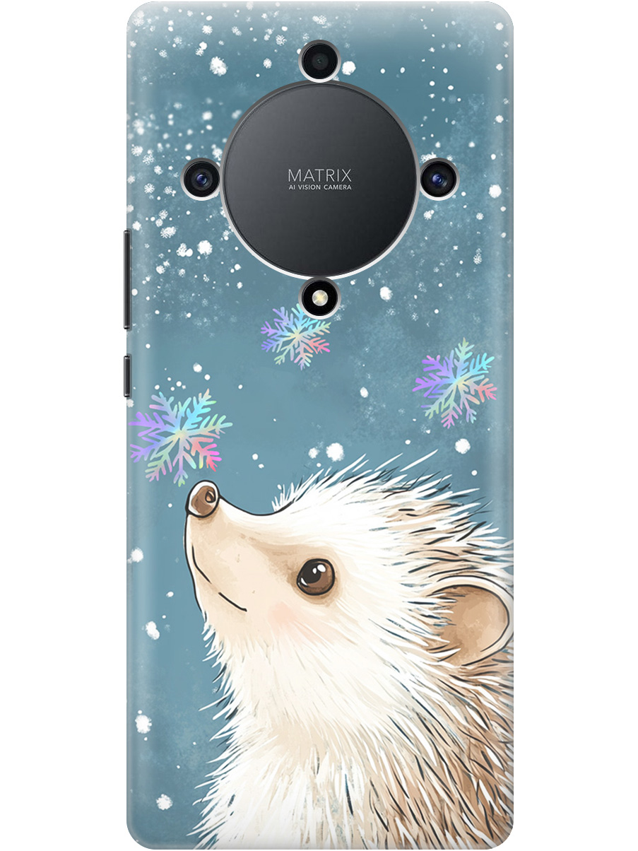 

Силиконовый чехол на Honor X9a / Magic5 Lite с принтом "Ежик и снежинки", Прозрачный;белый;серый;синий, 769394712