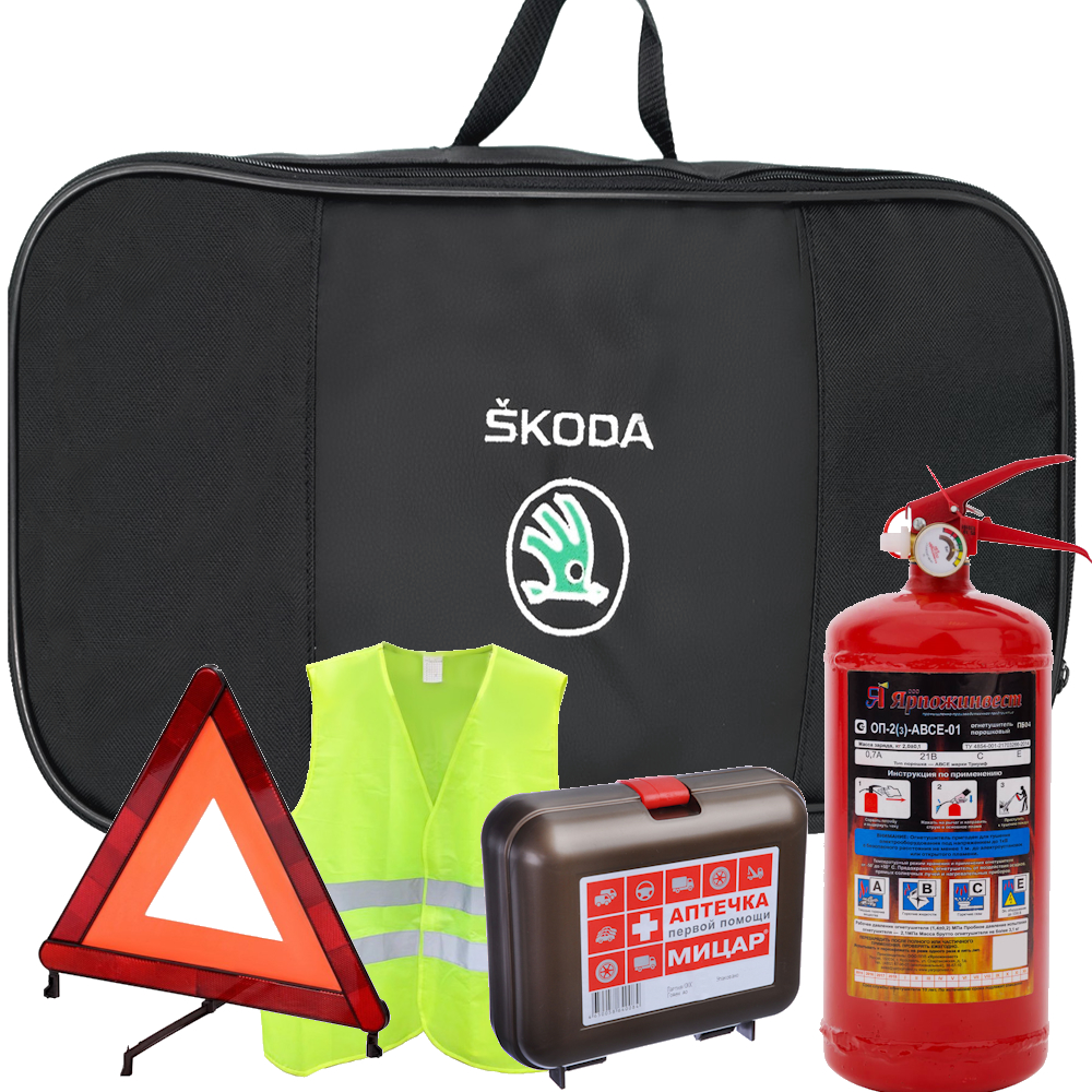 Набор автомобилиста Lord 5 предметов для ТО, сумка ткань с логотипом Skoda