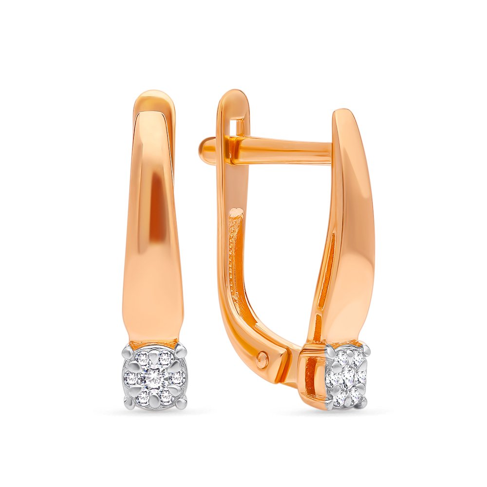 

Серьги из красного золота с бриллиантом 585Gold 102006614, 102006614