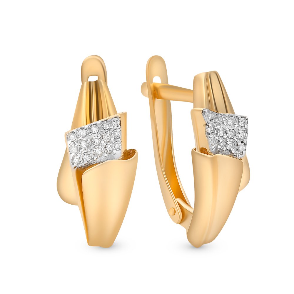 

Серьги из красного золота с бриллиантом 585Gold 102006627, 102006627