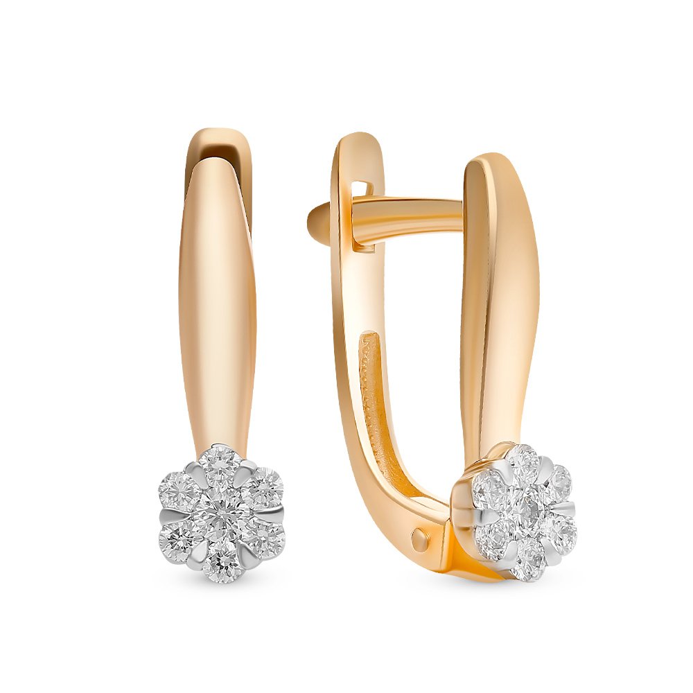 

Серьги из красного золота с бриллиантом 585Gold 102006616, 102006616