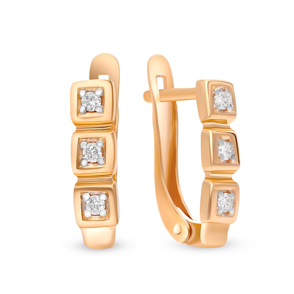 

Серьги из красного золота с бриллиантом 585Gold 102006554, 102006554
